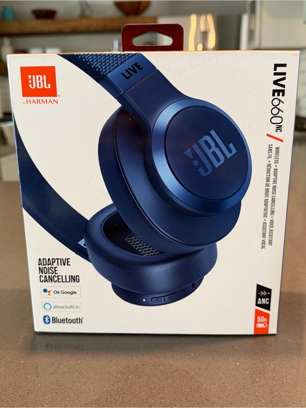 NEW! JBL Live 660NC Wireless Over-Ear Headphones - Deep Blue
